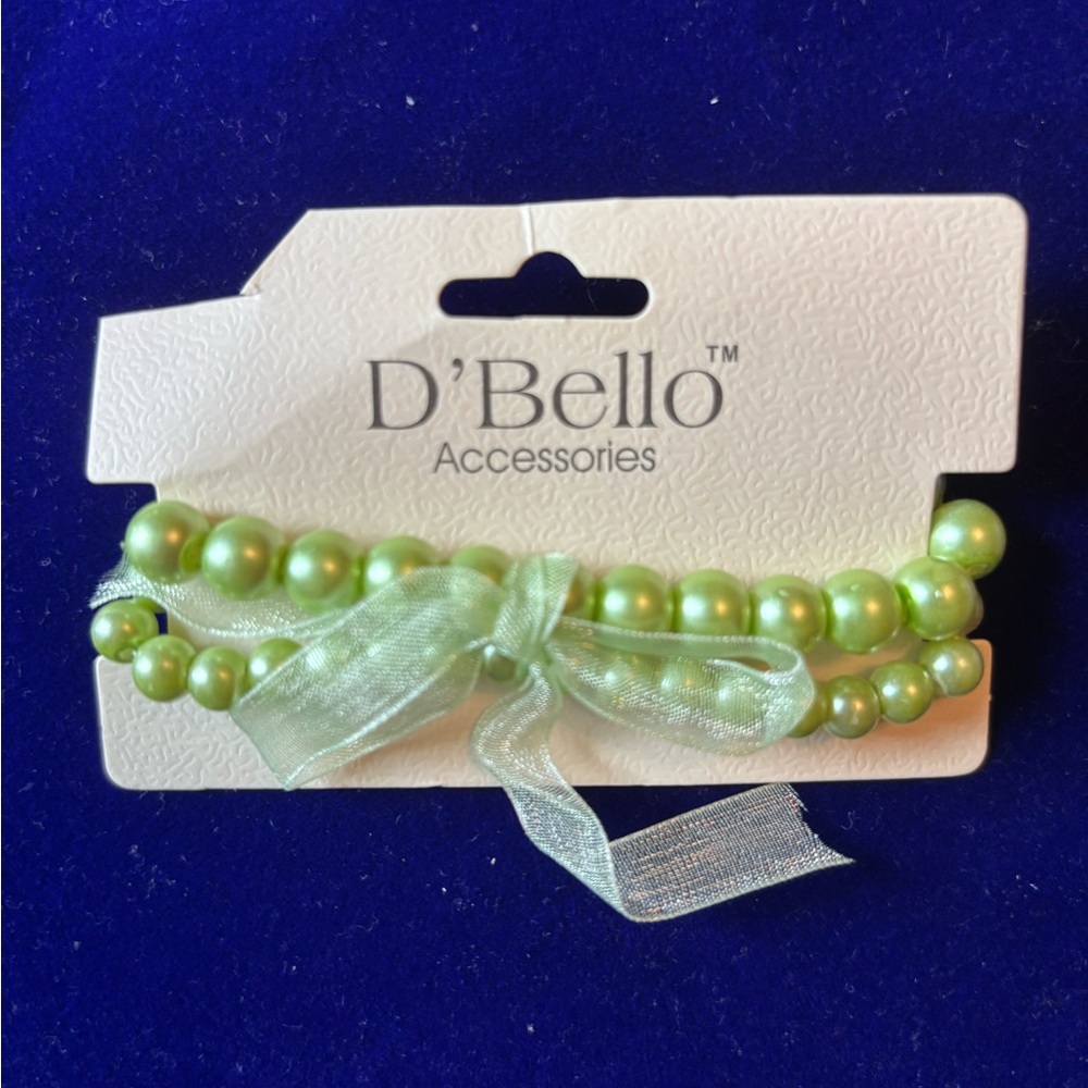 D'Bello Green Pearl Bracelet Set